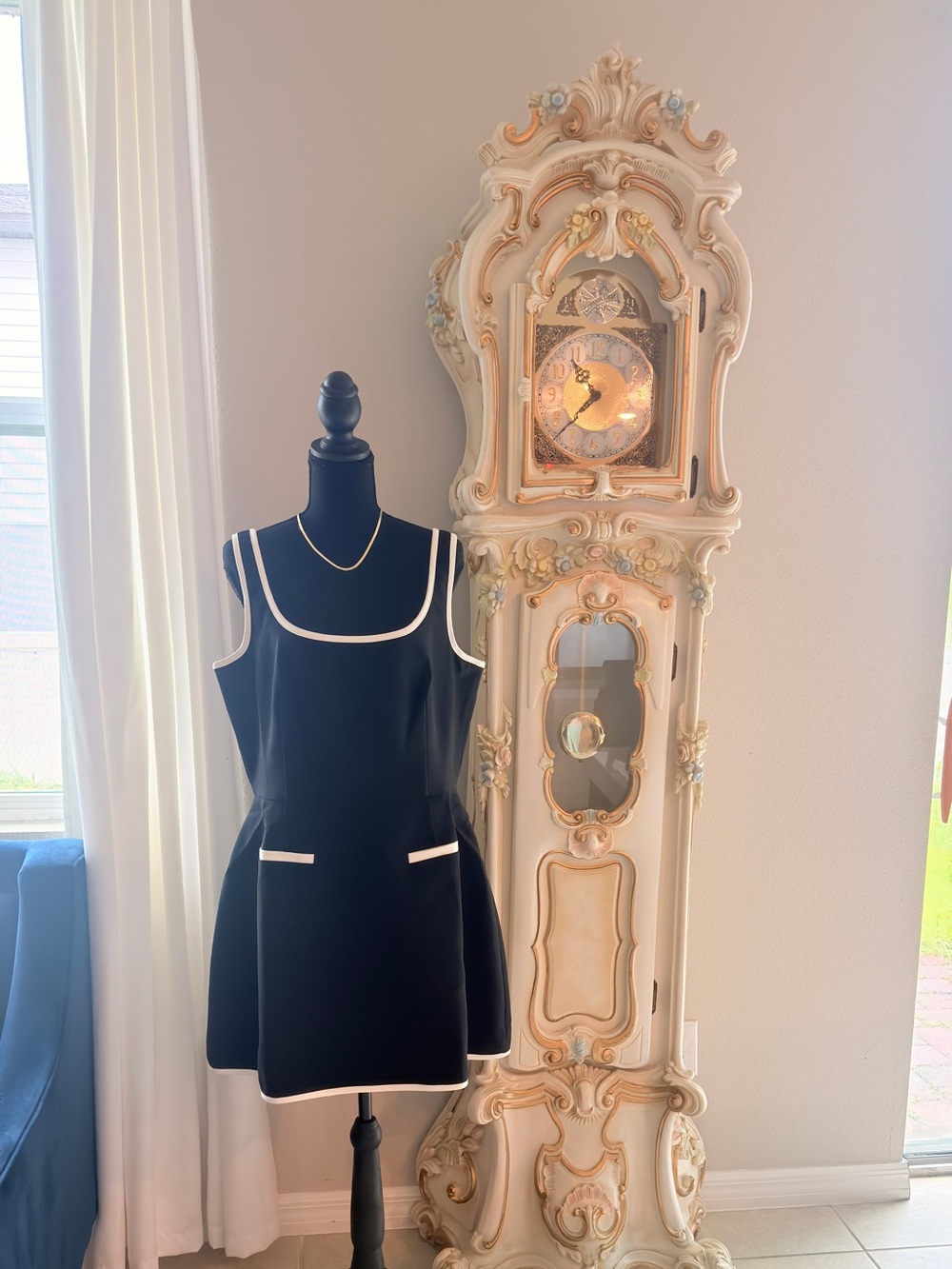Express Black and White Trim Sleeveless Shift Dress